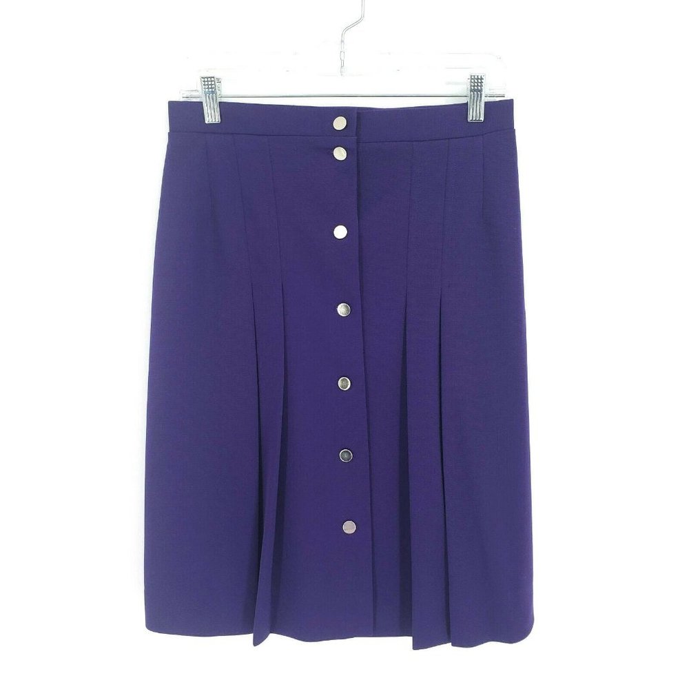 Vtg JCPenney Fashions Button Front Pleated Skirt